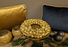 Lade das Bild in den Galerie-Viewer, Elegante Samtkissen in Navy Blue oder Goldfarben mit Goldpaspelierung von Mars & More 45 x 35 (Hülle inkl. Inlett)