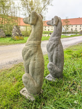 Lade das Bild in den Galerie-Viewer, Vornehme und edle Greyhound-Statue - HANDMADE aus Steinguss, naturton (frostfest bis -30 Grad)
