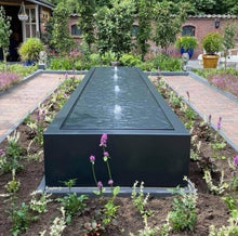 Lade das Bild in den Galerie-Viewer, 1er-Sprudelbrunnen: Wassertisch inkl. Sprudeldüse, Oase/Pontec-Pumpe und LED-Beleuchtung aus Aluminium farbig pulverbeschichtet in 3 möglichen Größen