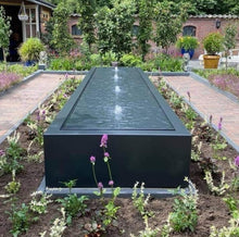 Lade das Bild in den Galerie-Viewer, 3er-Sprudelbrunnen: Wassertisch inkl. Sprudeldüsen, Oase/Pontec-Pumpe und LED-Beleuchtung aus Aluminium farbig pulverbeschichtet