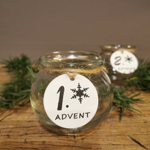 Lade das Bild in den Galerie-Viewer, Beschriftetes Adventsgläser-Set für die Vorfreude auf Weihnachten