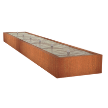 Lade das Bild in den Galerie-Viewer, 6er-Sprudelbrunnen: Wassertisch inkl. Sprudeldüsen, Oase/Pontec-Pumpe und LED-Beleuchtung aus Cortenstahl