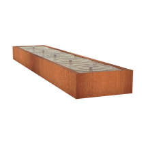 Lade das Bild in den Galerie-Viewer, 5er-Sprudelbrunnen: Wassertisch inkl. Sprudeldüsen, Oase/Pontec-Pumpe und LED-Beleuchtung aus Cortenstahl