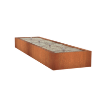 Lade das Bild in den Galerie-Viewer, 4er-Sprudelbrunnen: Wassertisch inkl. Sprudeldüsen, Oase/Pontec-Pumpe und LED-Beleuchtung aus Cortenstahl