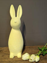 Lade das Bild in den Galerie-Viewer, Fröhlicher Hase in gelb für die Frühlingsdeko in zwei möglichen Größen