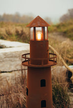 Lade das Bild in den Galerie-Viewer, Edelrost-Leuchtturm ca. 116 cm hoch (wahlweise mit oder ohne Lampenfassung) für maritimes Flair