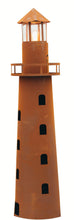 Lade das Bild in den Galerie-Viewer, Edelrost-Leuchtturm ca. 116 cm hoch (wahlweise mit oder ohne Lampenfassung) für maritimes Flair