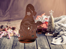 Lade das Bild in den Galerie-Viewer, Schlafwandlerwichtel aus Edelrost mit Laterne für ein Teelicht