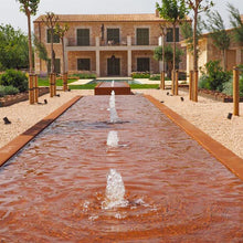 Lade das Bild in den Galerie-Viewer, 3er-Sprudelbrunnen: Wassertisch inkl. Sprudeldüsen, Oase/Pontec-Pumpe und LED-Beleuchtung aus Cortenstahl