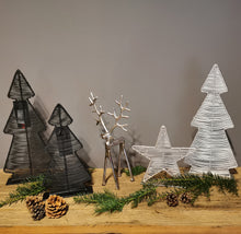 Lade das Bild in den Galerie-Viewer, Stylischer Weihnachtsstern aus Metall in mattem Silberton
