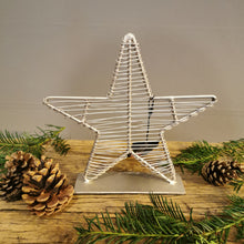 Lade das Bild in den Galerie-Viewer, Stylischer Weihnachtsstern aus Metall in mattem Silberton