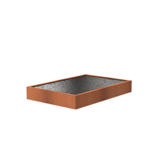 Lade das Bild in den Galerie-Viewer, Wasserbecken aus Cortenstahl in 22 möglichen Größen (geeignet zur Kombination mit den Wasserwänden)