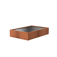 Lade das Bild in den Galerie-Viewer, Wasserbecken aus Cortenstahl in 22 möglichen Größen (geeignet zur Kombination mit den Wasserwänden)