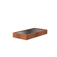 Lade das Bild in den Galerie-Viewer, Wasserbecken aus Cortenstahl in 22 möglichen Größen (geeignet zur Kombination mit den Wasserwänden)