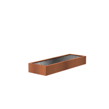 Lade das Bild in den Galerie-Viewer, Wasserbecken aus Cortenstahl in 22 möglichen Größen (geeignet zur Kombination mit den Wasserwänden)