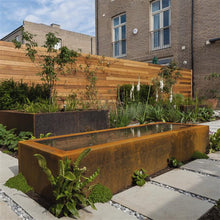 Lade das Bild in den Galerie-Viewer, Wasserbecken aus Cortenstahl in 22 möglichen Größen (geeignet zur Kombination mit den Wasserwänden)