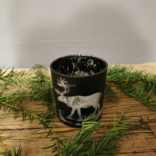 Lade das Bild in den Galerie-Viewer, Modernes Windlichtglas mit schwarz, silber und gold in zwei Größen