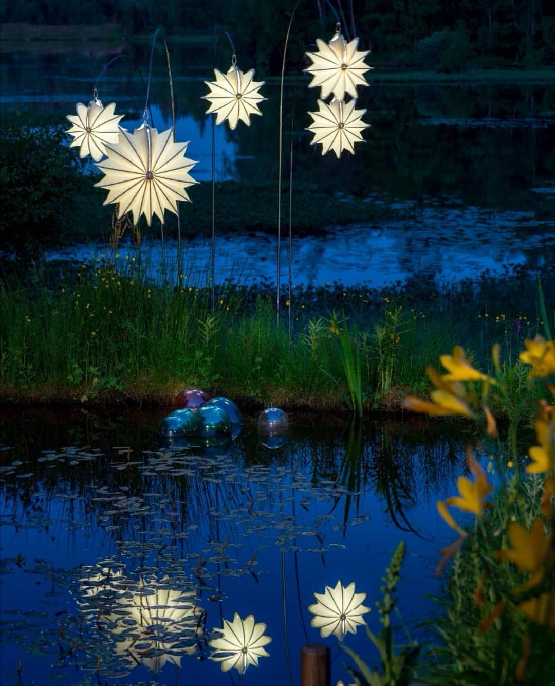 Weißer wetterfester Lampion