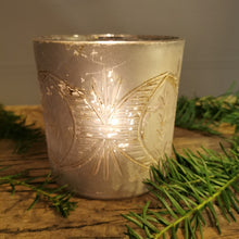 Lade das Bild in den Galerie-Viewer, Ornament-Windlichtglas silber-rost im Industrial- / Vintage Style
